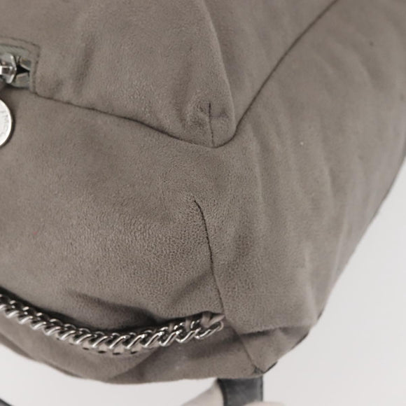 Stella MacCartney Falabella Chain Backpack Suede Gray Silver 410905 Auth am9135