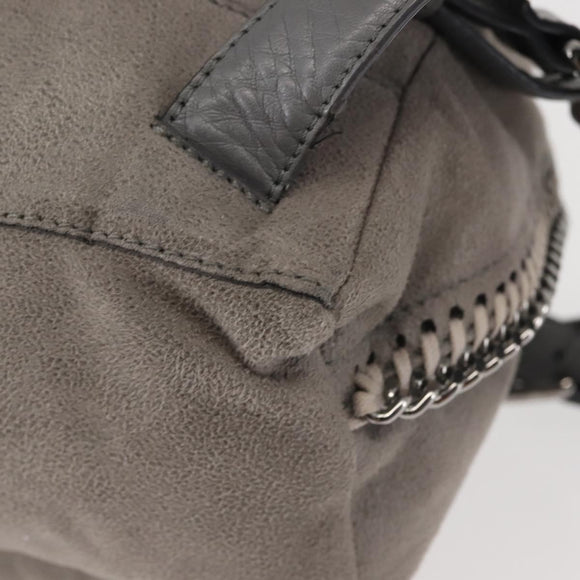 Stella MacCartney Falabella Chain Backpack Suede Gray Silver 410905 Auth am9135