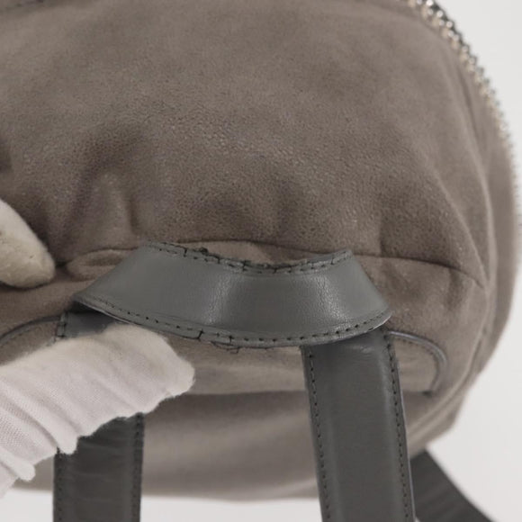 Stella MacCartney Falabella Chain Backpack Suede Gray Silver 410905 Auth am9135