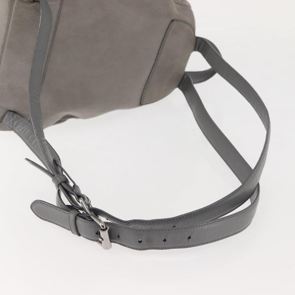 Stella MacCartney Falabella Chain Backpack Suede Gray Silver 410905 Auth am9135