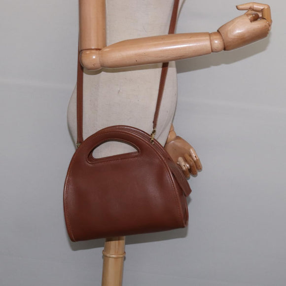 Coach Hand Bag Leather 2way Brown Auth am9143