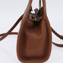 Coach Hand Bag Leather 2way Brown Auth am9143-3