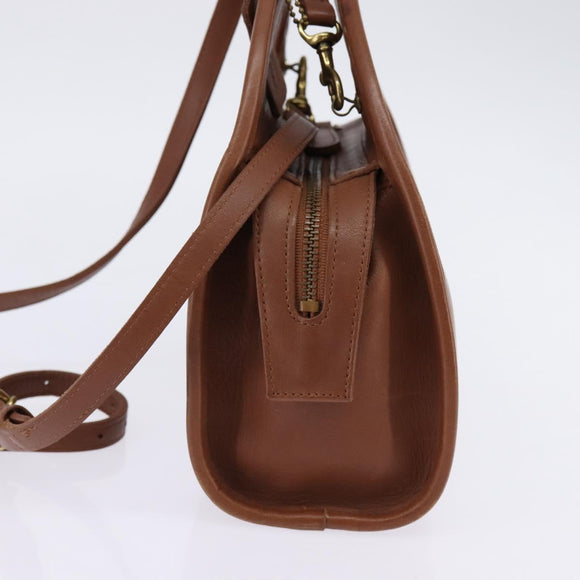 Coach Hand Bag Leather 2way Brown Auth am9143