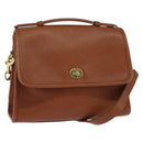 Coach Hand Bag Leather 2way Brown Gold Auth am9144-1