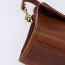 Coach Hand Bag Leather 2way Brown Gold Auth am9144-8