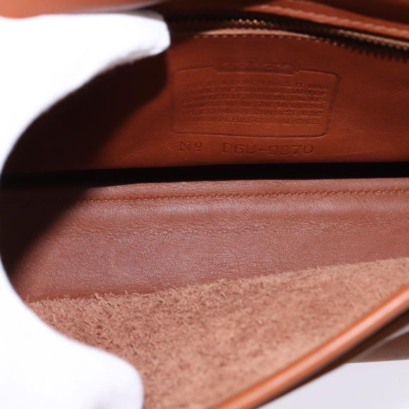 Coach Hand Bag Leather 2way Brown Gold Auth am9144