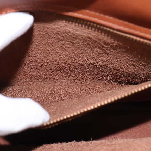 Coach Hand Bag Leather 2way Brown Gold Auth am9144