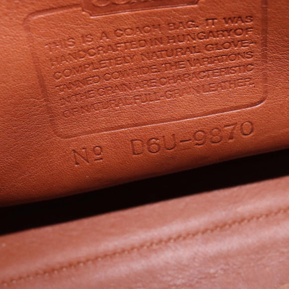 Coach Hand Bag Leather 2way Brown Gold Auth am9144