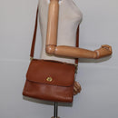 Coach Hand Bag Leather 2way Brown Gold Auth am9144-21
