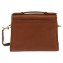 Coach Hand Bag Leather 2way Brown Gold Auth am9144-2