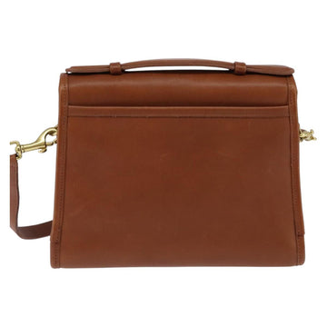 Coach Hand Bag Leather 2way Brown Gold Auth am9144 - 0