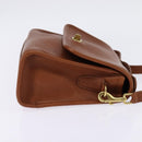 Coach Hand Bag Leather 2way Brown Gold Auth am9144-4