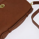 Coach Hand Bag Leather 2way Brown Gold Auth am9144-6