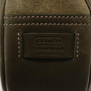 Coach Shoulder Bag Suede Leather Khaki Silver Auth am9145-17