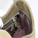 Coach Shoulder Bag Suede Leather Khaki Silver Auth am9145-19