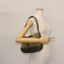 Coach Shoulder Bag Suede Leather Khaki Silver Auth am9145-22