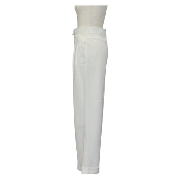 CHANEL Bottoms Pants Nylon White CC Auth am9147M