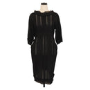 CHANEL One Piece Cotton Black CC Auth am9148-1