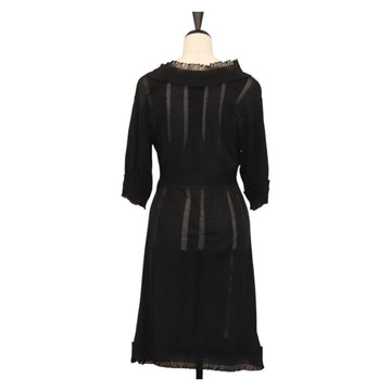 CHANEL One Piece Cotton Black CC Auth am9148 - 0