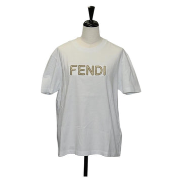 FENDI Short Sleeve Shirt Cotton White Auth am9149M
