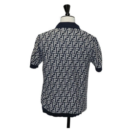 FENDI Polo Shirt Wool Navy Auth am9150M - 0