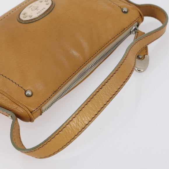 BALLY Handtas Canvas Leer 2Set Beige Wit Auth am9153