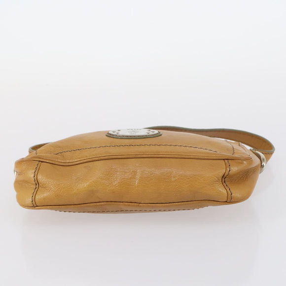 BALLY Hand Bag Canvas Leather 2Set Beige White Auth am9153