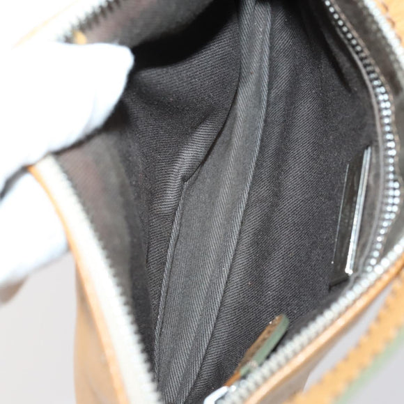 BALLY Hand Bag Canvas Leather 2Set Beige White Auth am9153