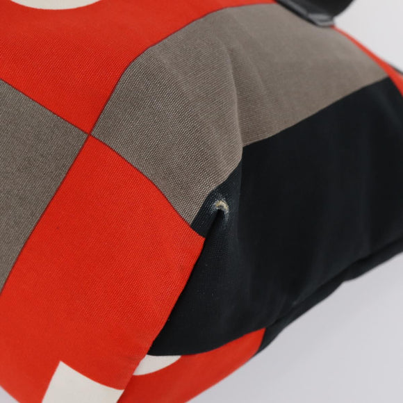 BALLY Hand Bag Canvas Leather 2Set Beige White Auth am9153