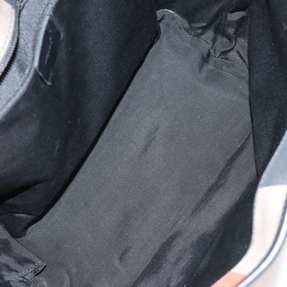 BALLY Hand Bag Canvas Leather 2Set Beige White Auth am9153