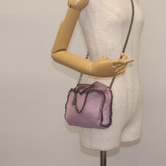 Stella MacCartney Chain Farabella Mini Bag Suede 2way Pink 391698 Auth am9155