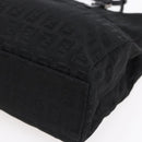 FENDI Zucchino Canvas Hand Bag Black Silver Auth am9157-14