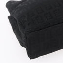 FENDI Zucchino Canvas Hand Bag Black Silver Auth am9157-15