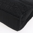 FENDI Zucchino Canvas Hand Bag Black Silver Auth am9157-16
