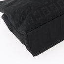 FENDI Zucchino Canvas Hand Bag Black Silver Auth am9157-9