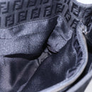 FENDI Zucchino Canvas Hand Bag Black Silver Auth am9157-19