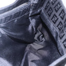 FENDI Zucchino Canvas Hand Bag Black Silver Auth am9157-20