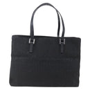FENDI Zucchino Canvas Hand Bag Black Silver Auth am9157-13