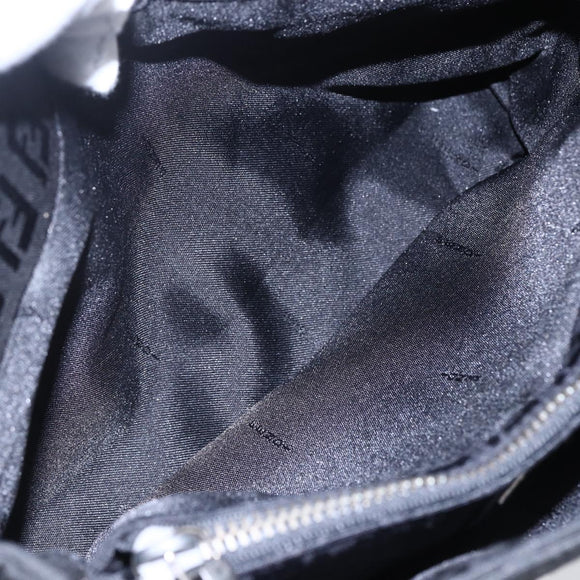 FENDI Zucchino Canvas Hand Bag Black Silver Auth am9157