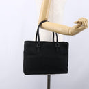 FENDI Zucchino Canvas Hand Bag Black Silver Auth am9157-23