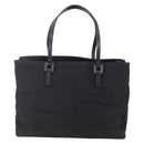 FENDI Zucchino Canvas Hand Bag Black Silver Auth am9157-2