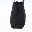 FENDI Zucchino Canvas Hand Bag Black Silver Auth am9157-4