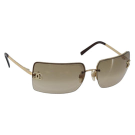 CHANEL Sunglasses plastic Brown CC Auth am9167