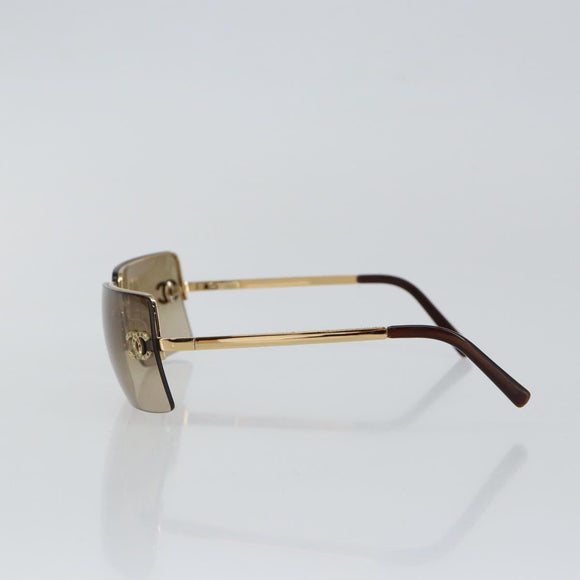 CHANEL Sunglasses plastic Brown CC Auth am9167