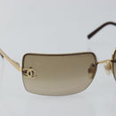 CHANEL Sunglasses plastic Brown CC Auth am9167-6