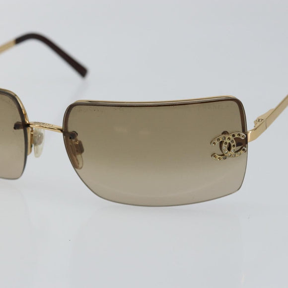 CHANEL Sunglasses plastic Brown CC Auth am9167