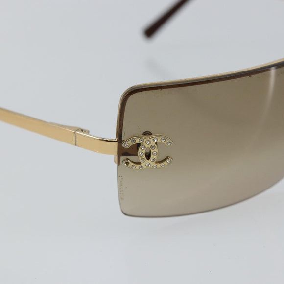 CHANEL Sunglasses plastic Brown CC Auth am9167