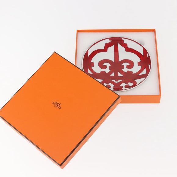 HERMES Guadalquivir Plate Pottery Red Auth am9176
