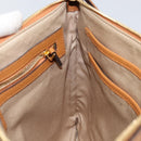 MCM Logogram Vicetos Clutch Bag PVC Leather Brown Gold Auth am9180-18