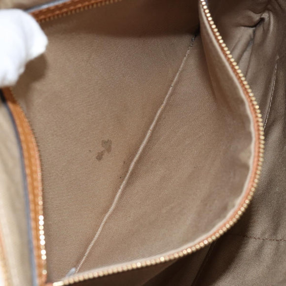 MCM Logogram Vicetos Clutch Bag PVC Leather Brown Gold Auth am9180